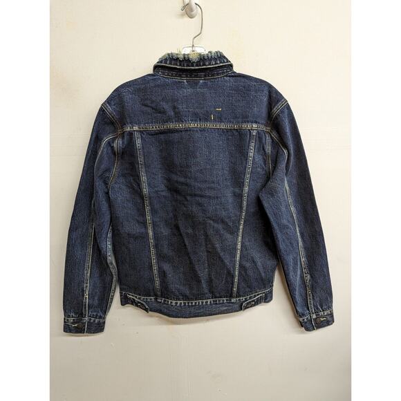 Gilded Age Mens Japanese Selvedge Denim Jacket Destroyed Optic Blue Size Small - Picture 6 of 12